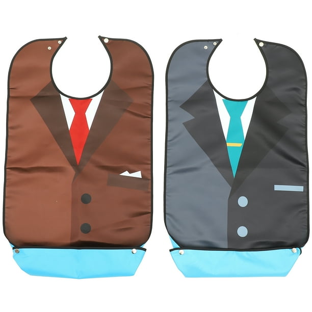 2 baberos impermeables para adultos, lavables, para la saliva y protectores de ropa (colores surtidos)