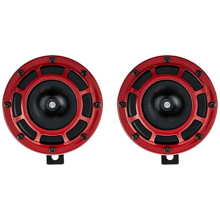 Hella 003.399-841 Red Grill Supertone Horn ( 12V,300/500 Hz,105 - 118 dB @ 2m)