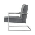 thumbnail image 4 of Posh Living Xzavier Velvet Upholstered Accent Chair in Gray/Chrome, 4 of 8