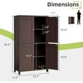 thumbnail image 2 of BOBOKY Bathroom Floor Storage Cabinet, Modern Storage Unit with 4 Doors and Adjustable Shelves, Freestanding Sideboard Cabinet for Bathroom, Kitchen, Living Room,Reddish Brown, 2 of 8