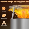 thumbnail image 4 of Heat Deflector for Solo Stove Bonfire, 19.5" Solo Stove Bonfire Accessories, 304 Stainless Steel Fire Pit Heat Deflector with Carrying Handle & 3 Legs, Heat Diffuser for Outdoor Indoor Fire Pits, 4 of 8