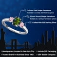 thumbnail image 2 of Gem Stone King 925 Sterling Silver Tourmaline Green Mystic Topaz and Pink Lab Grown Diamond Engagement Ring for Women | 1.16 Cttw | Oval 7X5MM | Gemstone November Birthstone | Size 6, 2 of 6