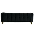 thumbnail image 6 of Square Tufted Performance Velvet Sofa, 3-Seater Upholstered Couch with Golden Metal Legs, Modern Chesterfield Sofa for Living Room Apartment Office, Black, 6 of 8
