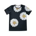 thumbnail image 4 of Camiseta Blusa De Manga Corta Con Estampado Floral Mujer Summer Losse Top, Negro, S Advancent AP002391-01, 4 of 7
