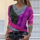 thumbnail image 1 of Puntoco Mujer Tie-Dye Impreso Bordado Cuello Manga Larga Pullover Blusa tops Puntoco Puntoco-50, 1 of 4