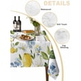 thumbnail image 2 of Lemon with Table Cloth 54x108 Inch Rectangle, Green Leaf Blooming Floral Botanical Farm Country Waterproof Tablecloth Washable Table Cover for Party Picnic Dinner Decor, 2 of 9