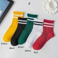 thumbnail image 3 of Fashion Japanese Stripes Autumn and Winter One Size Sports Socks Couple Socks Solid Color Cotton Socks YELLOW 1, 3 of 7