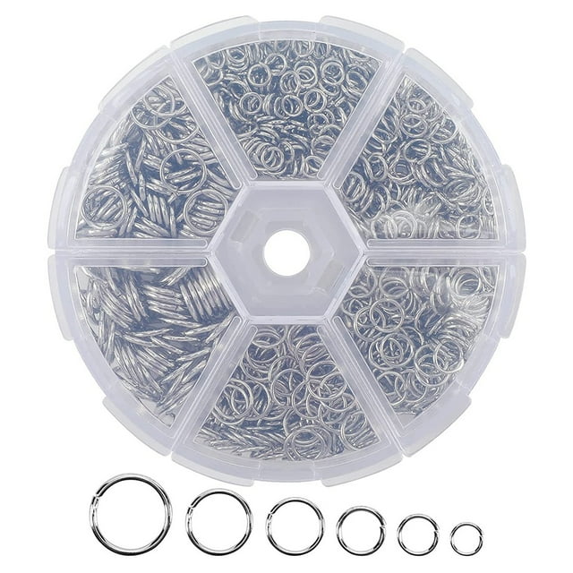 1390Pcs O Ring Connectors Metal Open Jump Rings Set Metal Jump Rings for Jewelry Making Connectors,Silver