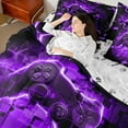 thumbnail image 4 of Manfei Chic Game Console Bed in a Bag Queen size, Modern Video Game Bed Set, Teenager Boys Girls Reversible Bedding Queen Size, Lightweight Room Decoration, 7pcs, 4 of 6