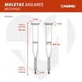 thumbnail image 2 of Muletas Medianas de Aluminio Magnimed OA6925M Soportan hasta 90kg Axilares acojinados regatones antiderrapantes, 2 of 8