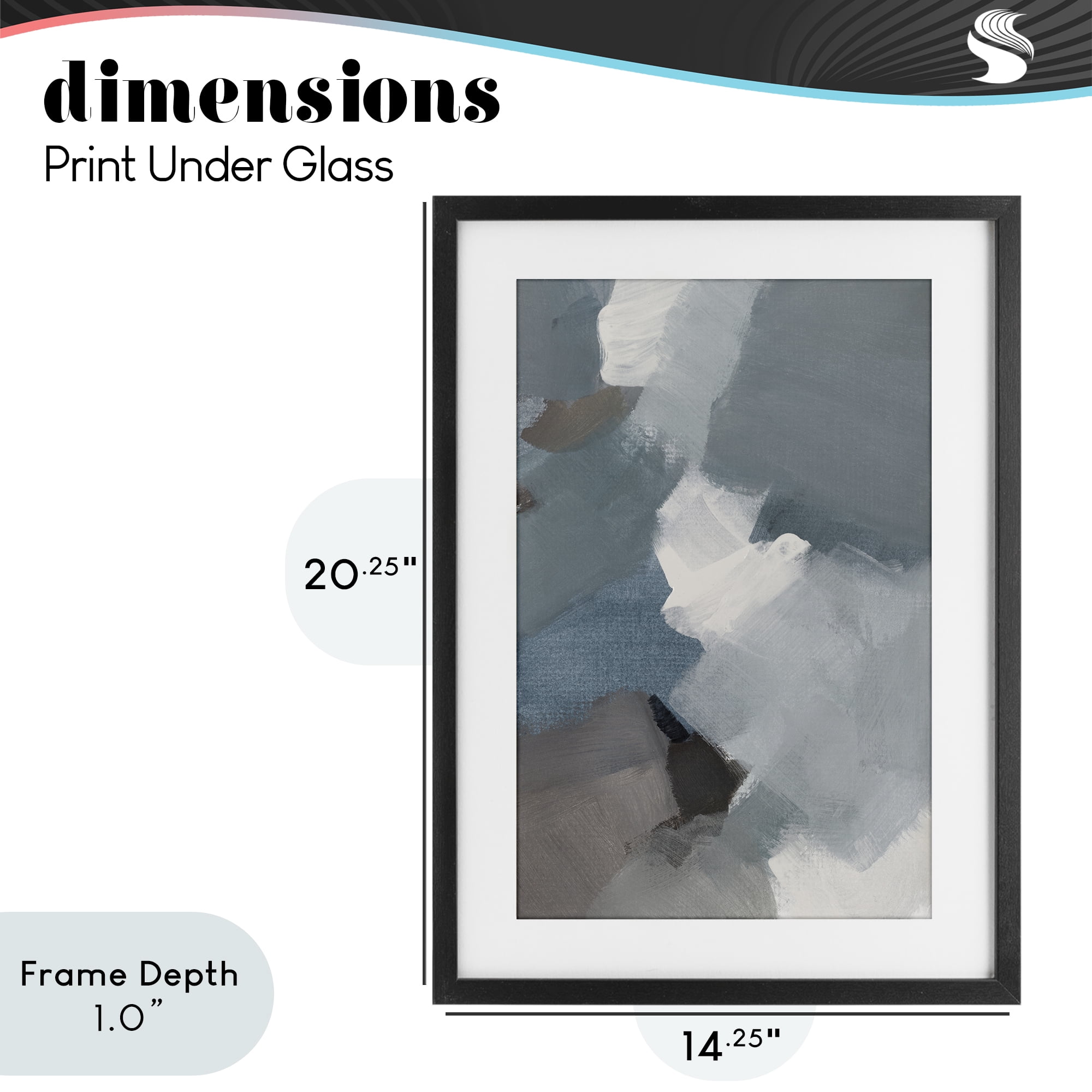 Stupell Industries Stormy Grey Abstract Black Framed Print Under Glass, design by Lanie Loreth