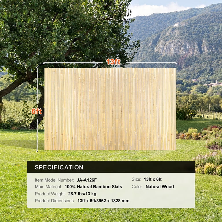KFFKFF Bamboo Privacy Screen Fence, 6 Ft. x 13 Ft. photo 7