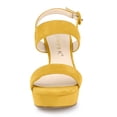 thumbnail image 2 of Sandalias Talón Abierto Plataforma Talón Grueso Para Mujeres Amarillo 38, 2 of 6