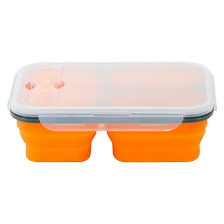 

CTEEGC Clearance Lunch Box With Spoon Silicone Folding Microwave Oven Portable Lunch Box Refrigerator Storage Box Fresh Keeping Box Savings Up to 30% off