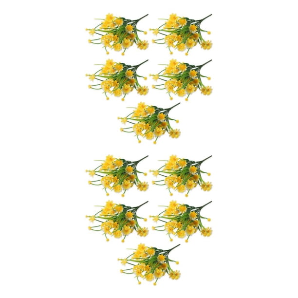 Flores artificiales Toystoory 5 piezas plástico amarillo bajo mantenimiento