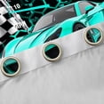 thumbnail image 4 of Manfei Cyan Racing Car Curtains Pack of 2 (42x84 Each) for Boys, Modern Checkered Flag Curtains Blackout, Fashion Honeycomb Bedroom Curtains, Curtains and Drapes Decor, 4 of 6