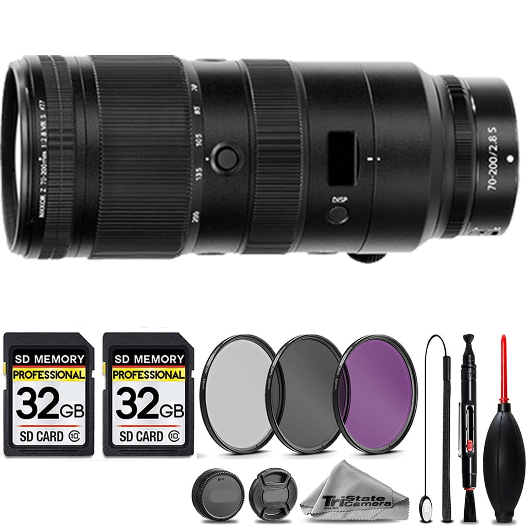Nikon NIKKOR Z 70-200mm f2.8 VR S Lens +3PC FILTER + 64GB STORAGE BUNDLE  KIT - Walmart.com