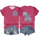 thumbnail image 1 of Mujeres Impreso Casual Top, Manga Corta Cuello Redondo Blusa para la Primavera Y el Verano, Camiseta de Moda, Toda la Temporada de la Fiesta, 1 of 3
