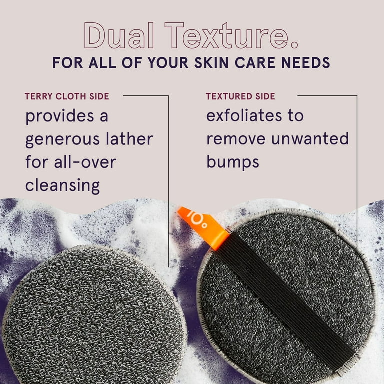 Cleanlogic Exfoliating Body Scrubber, Charcoal-Infused Dual