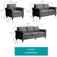 thumbnail image 6 of BALUS Living Room Sofa Set, Linen Fabric Sectional Sofa and Loveseat Sets, Free Combination Couch Perfect for Small Spaces, Dark Grey, 6 of 6