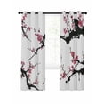 thumbnail image 7 of Pink Plum Blossom Blackout Curtains for Bedroom, Farmhouse Botanical Spring Floral Thermal Insulated Kitchen Drapes with Grommets, Light Blocking Window Treatment, 2 Panels 52" x 96", 7 of 7