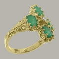 thumbnail image 3 of LBG British Made 10k Yellow Gold Cubic Zirconia & Emerald Womens Statement Ring - 33 size options - Size 4, 3 of 6