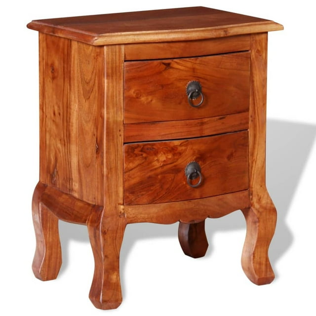 vidaXL Table de Nuit avec Tiroirs en Bois d'Acacia Massif