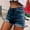 Dark Blue, variant on TRUBKH shorts for women jean shorts womens baggy jean shorts women women's shorts jean shorts for women Women's Casual Insert Pockets Personality Jeans Ultra-Short Denim Shorts Black L