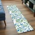 thumbnail image 3 of 2'x6' Rug Runners for Hallways Kitchen, Blue Green Botanical Non Slip Entryway Beside Floor Carpet Runner, Watercolor Summer Leaf Washable Laundry Room Bedroom Throw Rugs Mat for Family Pet, 3 of 8