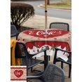 thumbnail image 4 of Outdoor Tablecloth with Umbrella Hole and Zipper, Valentine's Day Square Table Cloth 60x60 Inch Waterproof Tablecloth, Red Love Heart Roses Romantic Vintage Picnic Table Cover for Patio Camping, 4 of 7
