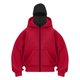 thumbnail image 4 of pstuiky Camisas casuales de manga larga para hombre, Chaqueta tipo cárdigan con capucha y cremallera de manga larga de color liso para hombre, chaqueta con doble sombrero salir tops l, 4 of 9