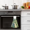 thumbnail image 4 of Yayeee Kitchen Hanging Hand Towels Set of 2 with Loop Bathroom Absorbent Tie Towel, Art Garden Scene, 4 of 7