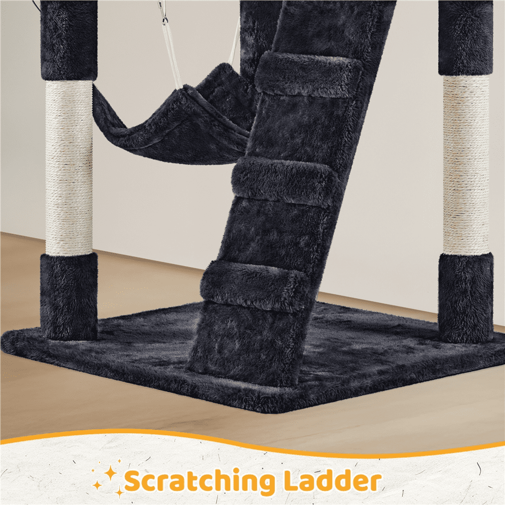 Yaheetech 53.5'' Multilevel Cat Tree Condo with Scratching Post, Black
