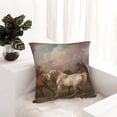 thumbnail image 6 of Fuzoiu Three Horses Oil Painting Print Square Pillow Cover,Hidden Zipper Design,Luxury Square Pillow Case, Throw Pillow,Couch Cushion-16"x16", 6 of 7