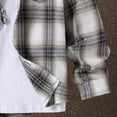 thumbnail image 6 of Zshosam Fall Jacket Toddler Boy Toddler Boy Girl Jacket Button Down Plaid Flannel Baby Hoodies Fall Winter Festivals for Kids Size 7T 8T,(Grey 7-8 Years), 6 of 8