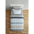 thumbnail image 7 of Mainstays Reversible 5 Piece Bed in a Bag Comforter Set with Sheets, Blue and Grey Stripe, Twin-XL, 7 of 7