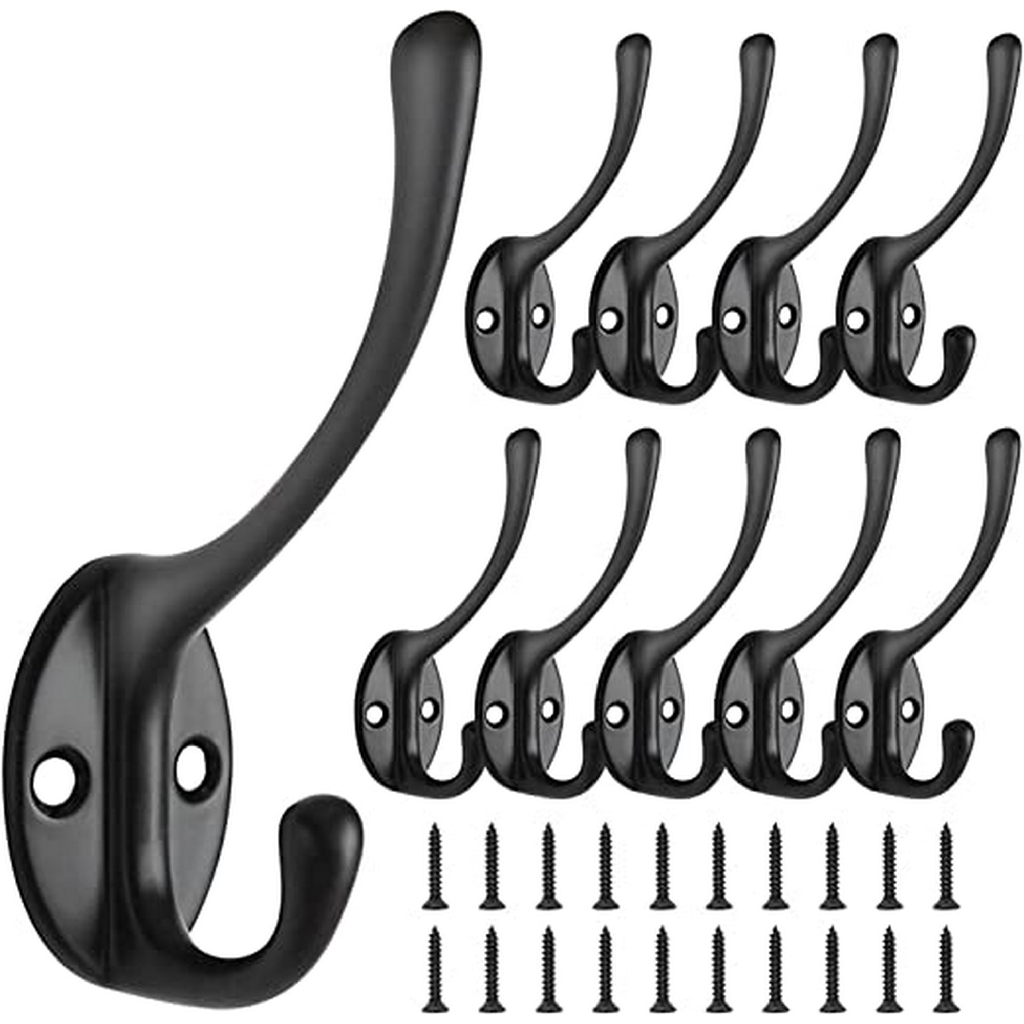 10 Pieces Retro Coat Hooks Vintage Wall Mounted Coat Hooks Metal Door Hooks for Coat Rack Bathroom Kitchen Black Walmart