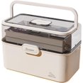 thumbnail image 1 of Transparent Medicine Container - Transparent Medicine Organizer Case with Three Layers,Lockable Medicine Organization Case Travel-Friendly for Tools, Medicine, Jewellery, 1 of 8