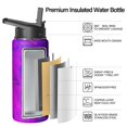 thumbnail image 2 of Thunder Insulated Stainless Steel Water Bottle with Straw & Cleaning Brush – 18 Oz | Leakproof, BPA-Free, 304 Stainless Steel, Wide Mouth, Travel Mug for Car, Gym, Office, 2 of 5