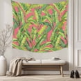 thumbnail image 5 of Green Tropical Leaves Tapestry for Bedroom Wall Hanging Tapestry, Summer Palm Botanical Pink Ceiling Backdrop Tapestries Poster Blanket Wall Decor for Teens Room Living Room Dorm 51" x 59", 5 of 8
