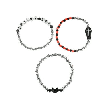 Way to Celebrate Halloween "Scary Era" Beaded Stretch Bracelet Set, 3 Pieces