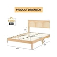 thumbnail image 4 of Ourlova Rattan Queen/Full Size Bed Frame With LED Light And Storage Headboard. No Box Spring Required. Easy Assembly. No Noise. Perfect For Home Decor, 4 of 10