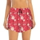 thumbnail image 2 of Balery Hello Summer Flamingo Pantalones cortos deportivos para mujer con forro y dos bolsillos, elásticos, para entrenamiento, gimnasio, yoga-Large, 2 of 7
