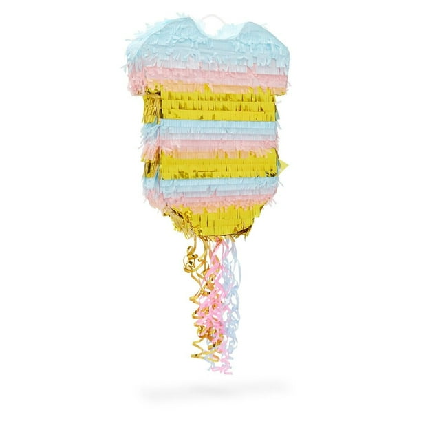 Baby Pajama Pull String Pinata, Gender Reveal Party Supplies (16.5 x 13