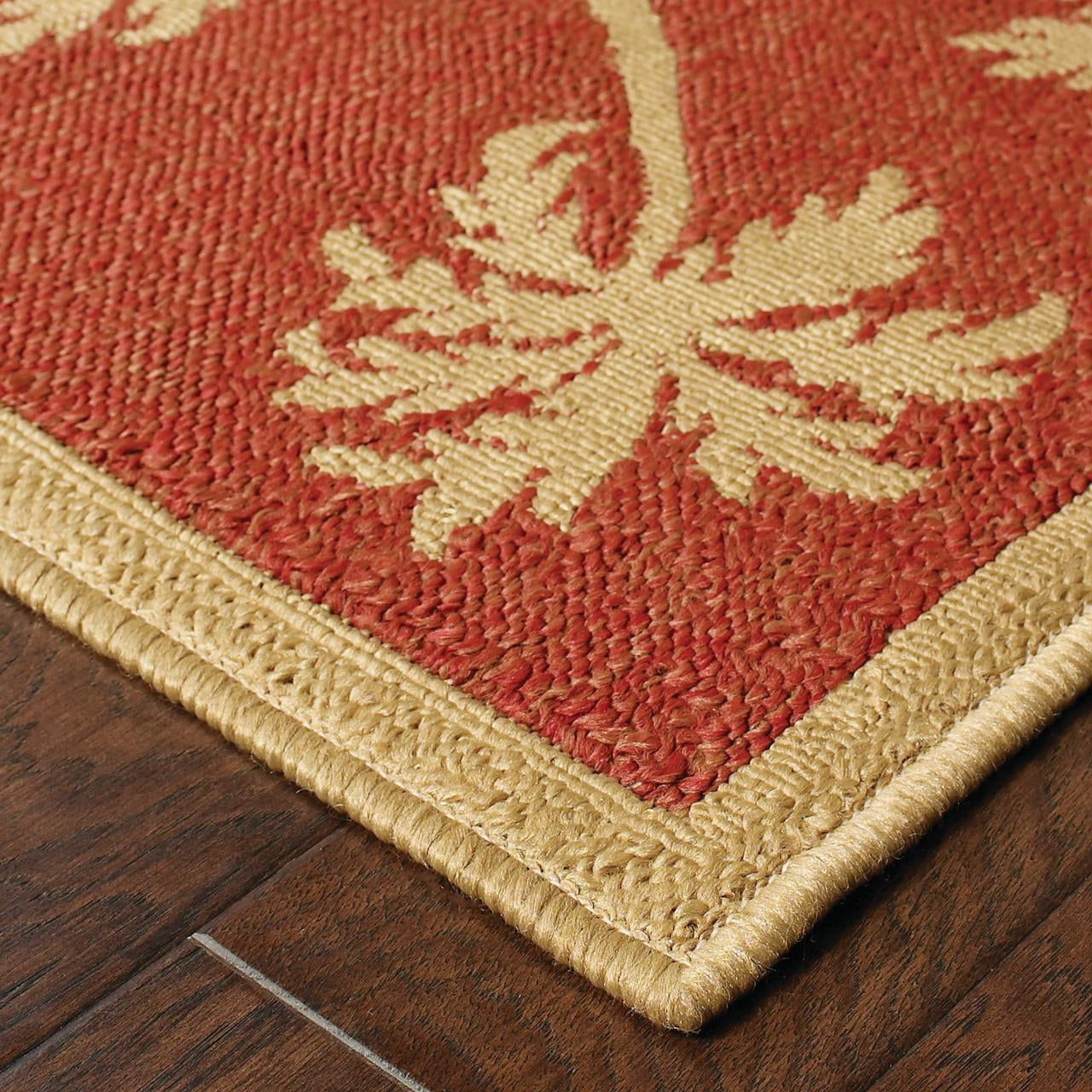 Avalon Home Lindos Palm Border Indoor/Outdoor Area Rug