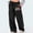 Black, variant on Aueoeo Women's Winter Sweatpants Wide Leg Sweatpants Warm High-Waisted Elastic Drawstring Sport Pants With Pockets Dark Gray S