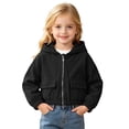 thumbnail image 3 of Zecgelong Kids Girls Coat Solid Hooded Jacket Toddler Windproof Zipper Outwear, 3 of 7