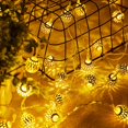 thumbnail image 4 of Cadena de luces LED con forma de bola redonda de hierro hueco, decoración navideña para patio marroquí, cadena de luces con batería solar, caja de luces, 4 of 5