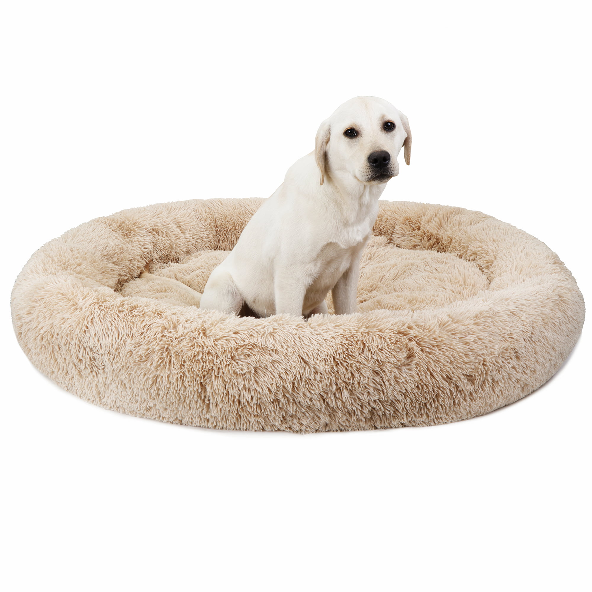 Round Dog Bed Improve Puppy Sleep Donut Cuddler Round Dog Bed SRound Dog Bed Sleep Donut Cuddler Dog Bed Super Soft Washable Dog Cat Cushion Bed 23''/30''/39''/47'' 23‘’X23'', Taupe 
