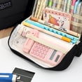 thumbnail image 7 of Summer Saving!Back_to_School Supplies Under $5 dollars!Special Pencil Case Pouch, Corduroy Pencil Case Easily And Cute Stationery Box For Version Stationery Bag Mini High End Pen Bag, Black, 7 of 7